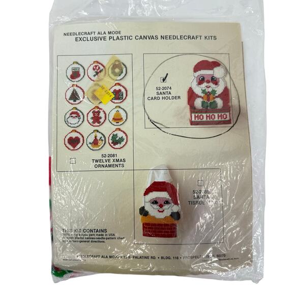 Needlepoint Ala Mode Santa Card Holder Kit Christmas Holiday Needle Craft - Picture 1 of 3